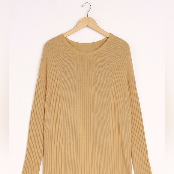 Eddie Bauer Vintage Women's Size Large Beige Knitted Sweater W Vertical Stripes - Picture 2 of 2